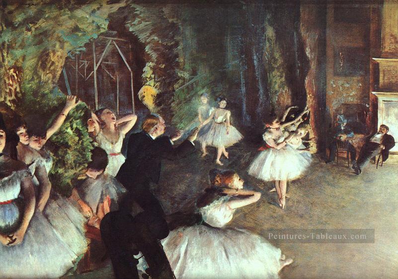 Répétition sur scène Impressionnisme danseuse de ballet Edgar Degas Peintures à l'huile